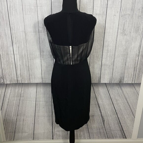 D. Exterior Women's EU 42/US 6 Black and Ivory Lace Detail Pencil Dress Elegant - Picture 5 of 11